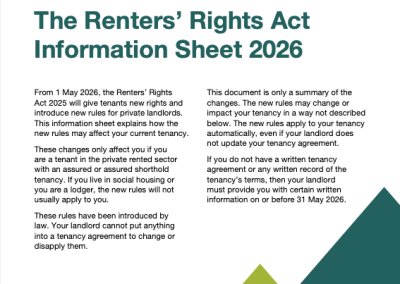 The Renters’ Rights Act Information Sheet 2026